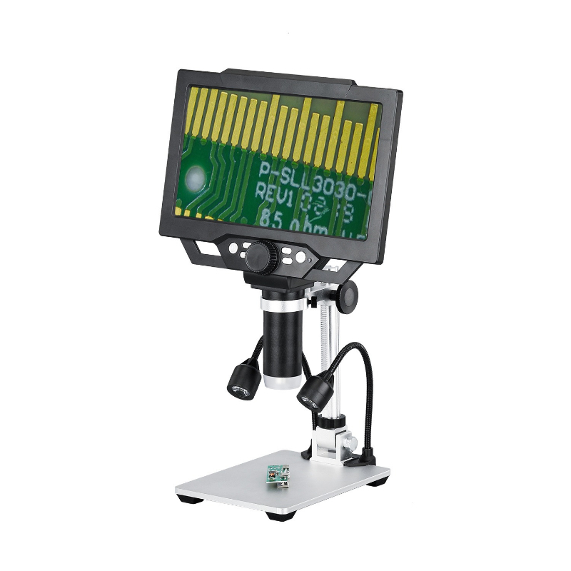 Electronics Repairs - ポータブルLCDデジタル顕微鏡 50‑1600倍 12MP 金属スタンド内蔵スクリーン付き 電子機器修理 PCB
