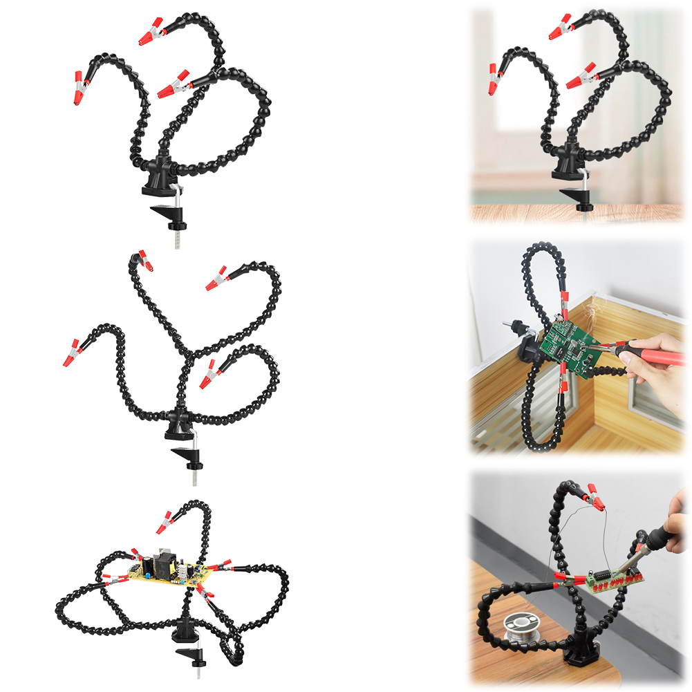 Electronics Repair Tools - デスククランプはんだ付けサードハンドツール 3/4/5 個フレキシブルアーム PCB ホルダースタンド電子修理はんだ付けジュエリー工芸品