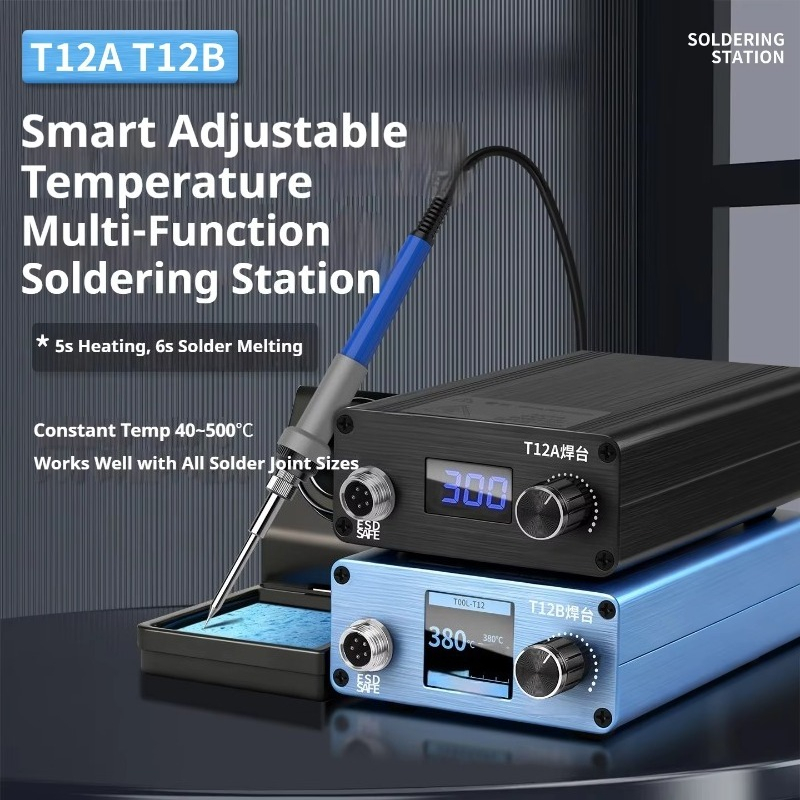Electronics Repairs - T12A：冷却機能付き、高出力、産業用グレードの電子機器修理用、高速溶接可能な熱電アイロン式はんだ付けステーション