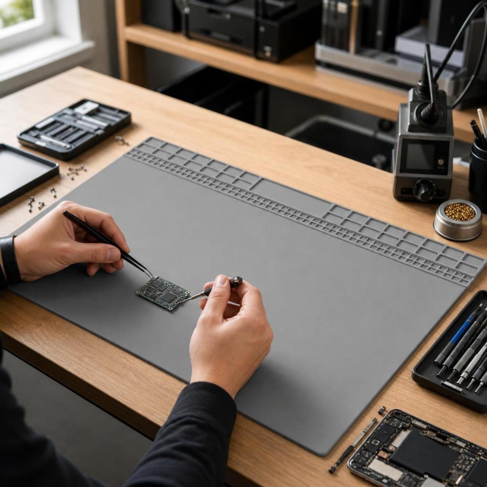 電子機器の修理作業用、耐熱シリコンマット。滑り止め加工が施さ - Electronics Repairs のレビューと価格